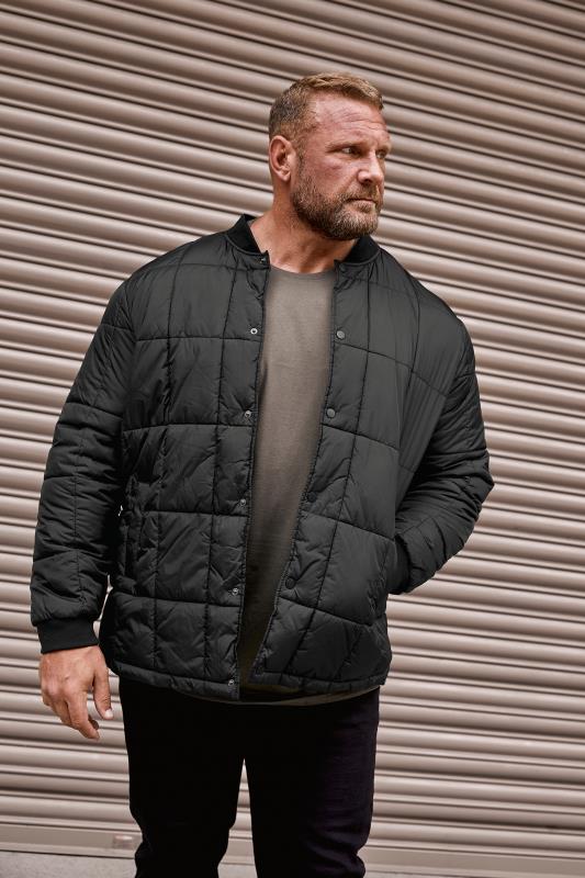 Men's  BadRhino Big & Tall Black Quilted Bomber Jacket
