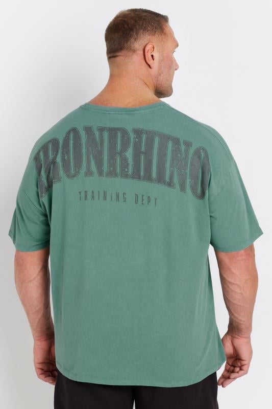 IronRhino Big & Tall Green Acid Wash T-Shirt | BadRhino 3