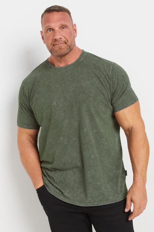 BadRhino Big & Tall 3 PACK Khaki & Navy Acid Wash T-Shirts | BadRhino 2