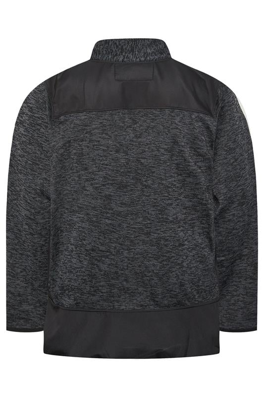 Kam Big & Tall Black Twisted Marl Fleece Jacket | BadRhino 2