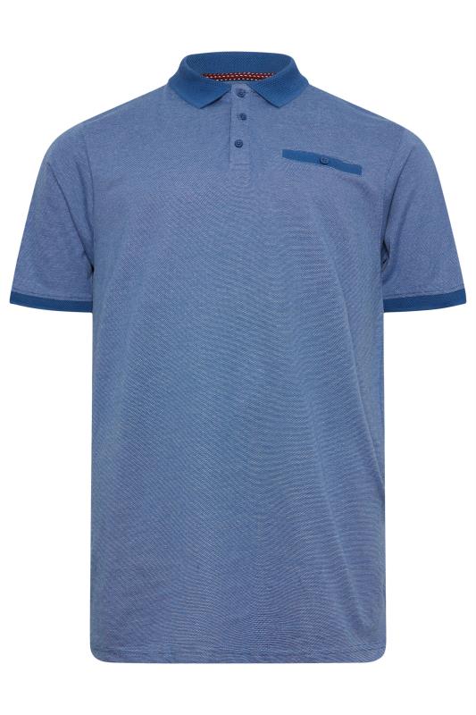 KAM Blue Dobby Pique Polo Shirt | BadRhino 3