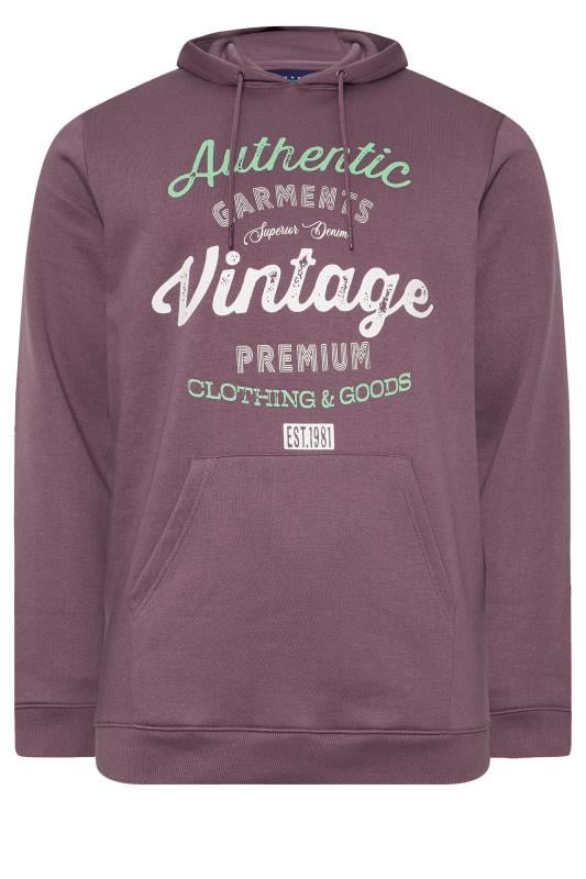 BadRhino Big & Tall Plum 'Authentic Vintage' Graphic Hoodie | BadRhino 4