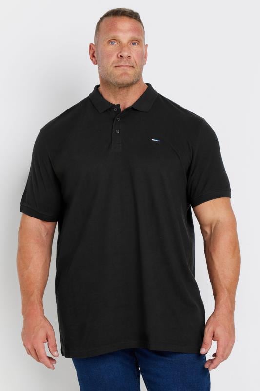 Men's  BadRhino Big & Tall Black Extra Long Core Polo Shirt