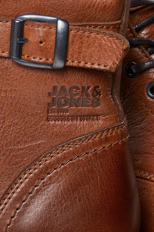 JACK & JONES Big & Tall Brown Leather Boots | BadRhino 4