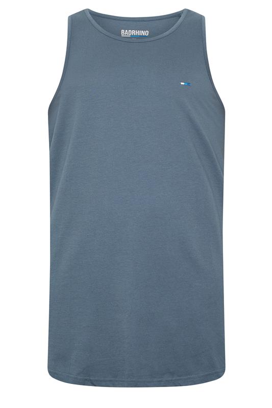 BadRhino Big & Tall 3 Pack Blue/Green/Brown Extra Long Plain Vest Top | BadRhino 10