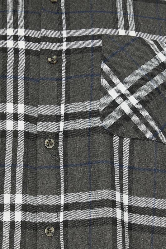 BadRhino Big & Tall Grey Long Sleeve Check Shirt | BadRhino 3