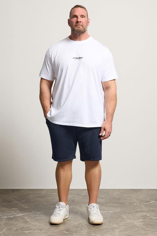 JACK & JONES Big & Tall Navy Blue Jogger Sweat Shorts | BadRhino 1