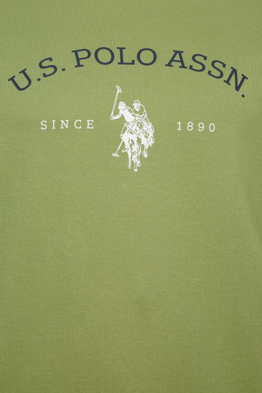 U.S. POLO ASSN. Big & Tall Khaki Green Graphic Logo T-Shirt | BadRhino 4
