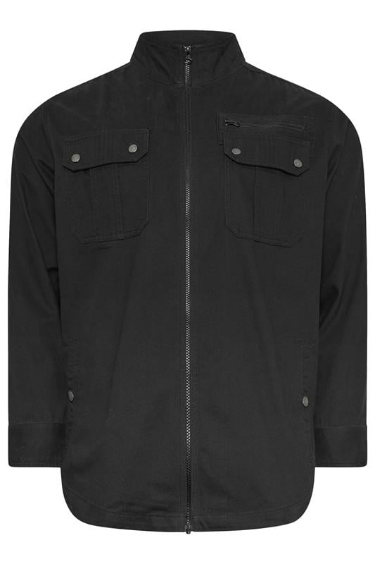 Men's  BadRhino Big & Tall Black Cotton Zip Through Jacket