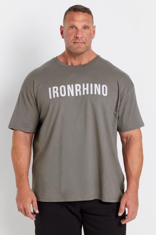 IronRhino Big & Tall Grey Chest Print T-Shirt | BadRhino 2