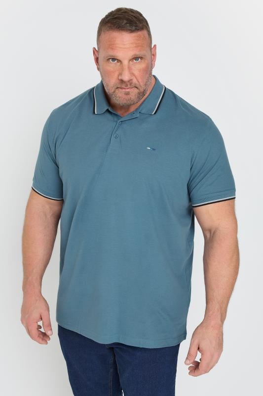 BadRhino Big & Tall Blue Tipped Core Polo Shirt | BadRhino 1