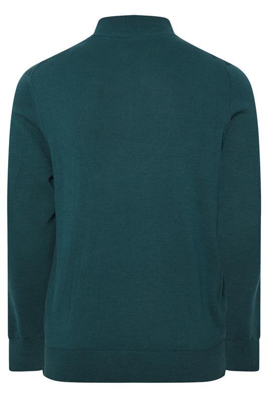 LYLE & SCOTT Big & Tall Teal Blue Quarter Zip Jumper | BadRhino 2