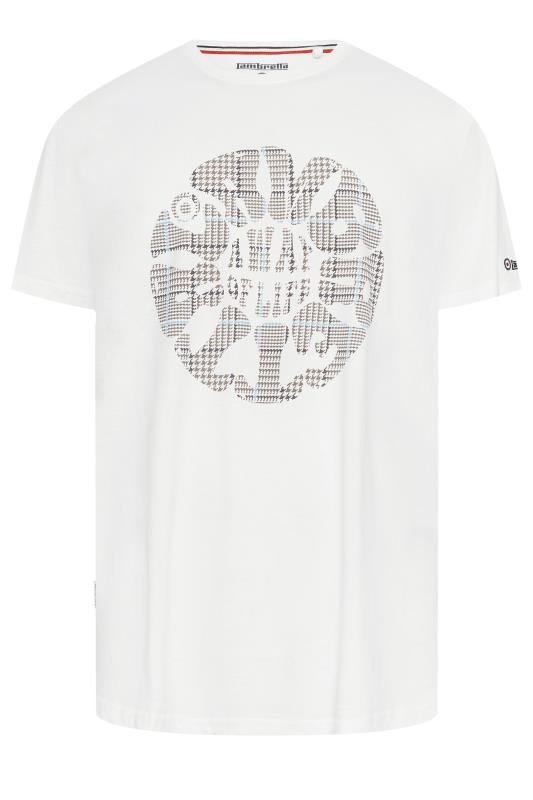 LAMBRETTA Big & Tall White 'Lambretta' Circle Print Slogan T-Shirt | BadRhino 2