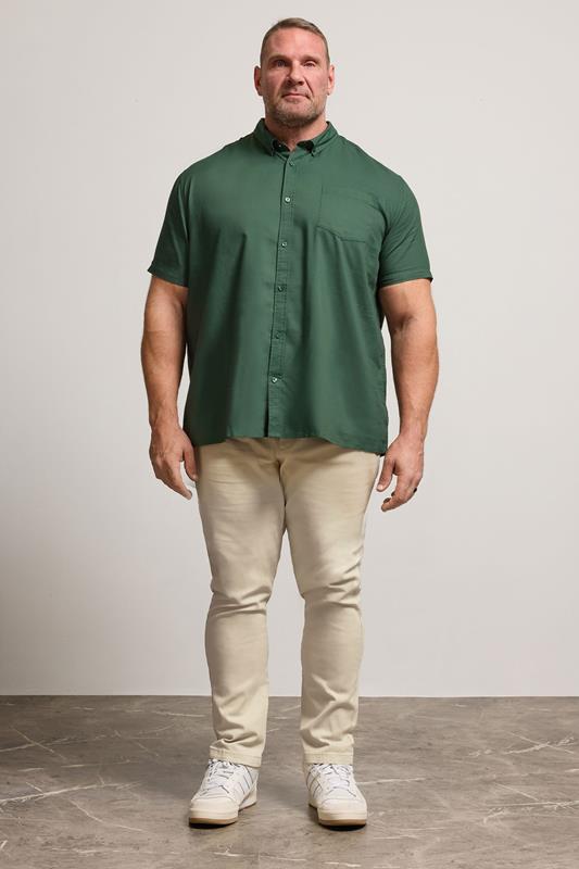 BadRhino Big & Tall Dark Green Short Sleeve Oxford Shirt | BadRhino 2