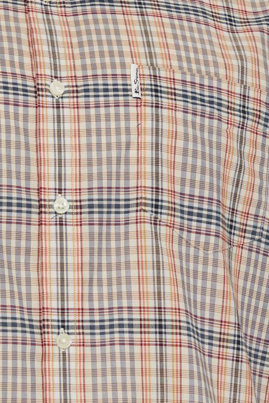 BEN SHERMAN Big & Tall Grey Multicolour Check Print Shirt | BadRhino 3