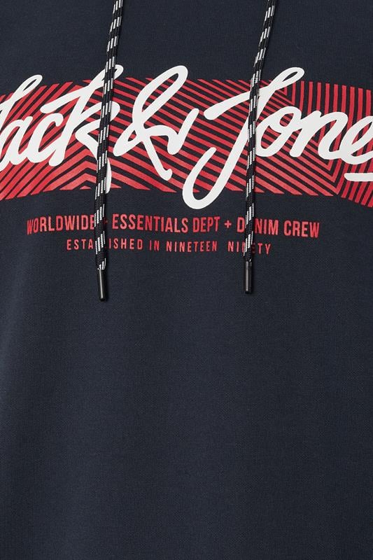 JACK & JONES Big & Tall Navy Blue Hoodie | BadRhino 3