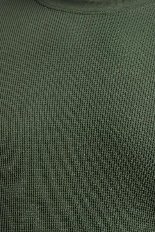 BadRhino Big & Tall Dark Green Waffle Texture Long sleeve T-Shirt | BadRhino 4