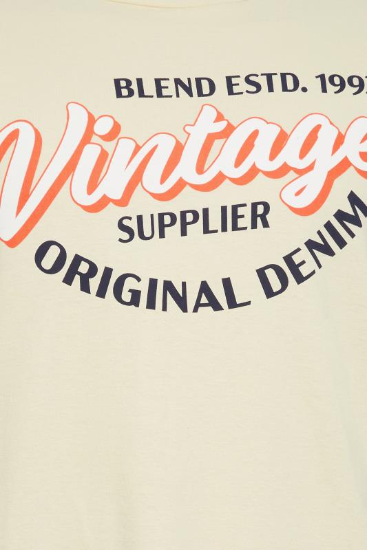 BLEND Big & Tall Cream 'Vintage' T-Shirt | BadRhino 4