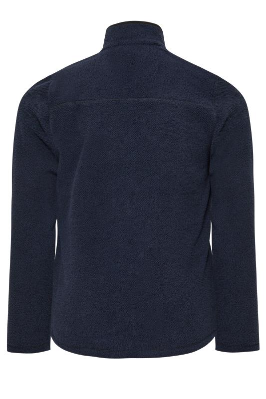 BadRhino Big & Tall Navy Blue Textured Zip Through Fleece | BadRhino 5