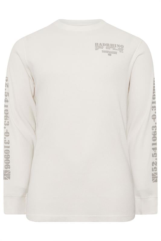 BadRhino Big & Tall Off-White Military Waffle Texture Long sleeve T-Shirt | BadRhino 1