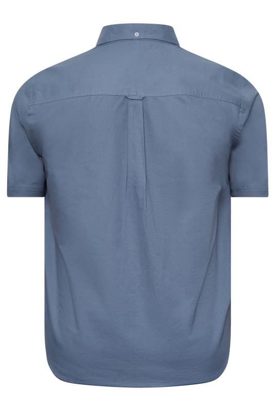 BadRhino Big & Tall Steel Blue Essential Short Sleeve Oxford Shirt | BadRhino 3