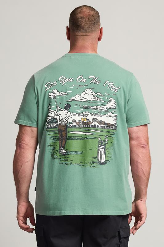 BadRhino Big & Tall Green Pigment Dye Golf Graphic T-Shirt | BadRhino 2