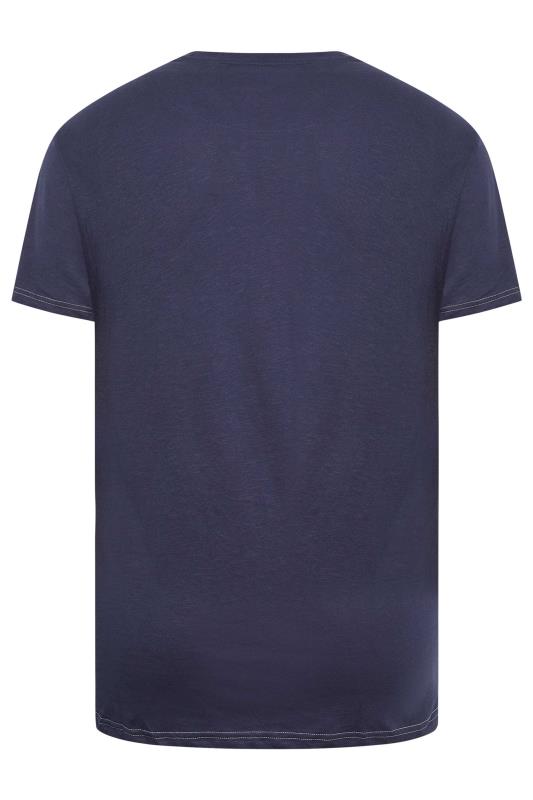 KAM Big & Tall Navy Blue Bulldog Print T-Shirt | BadRhino 4