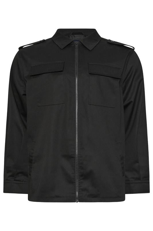 BadRhino Big & Tall Khaki Green Military Zip Through Overshirt | BadRhino 2