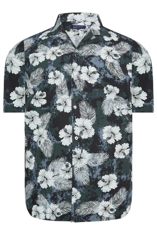 BadRhino Big & Tall Grey Tropical Print Shirt | BadRhino 3