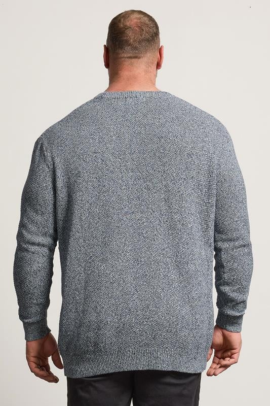 BadRhino Big & Tall Blue Crew Neck Knitted Jumper | BadRhino 3