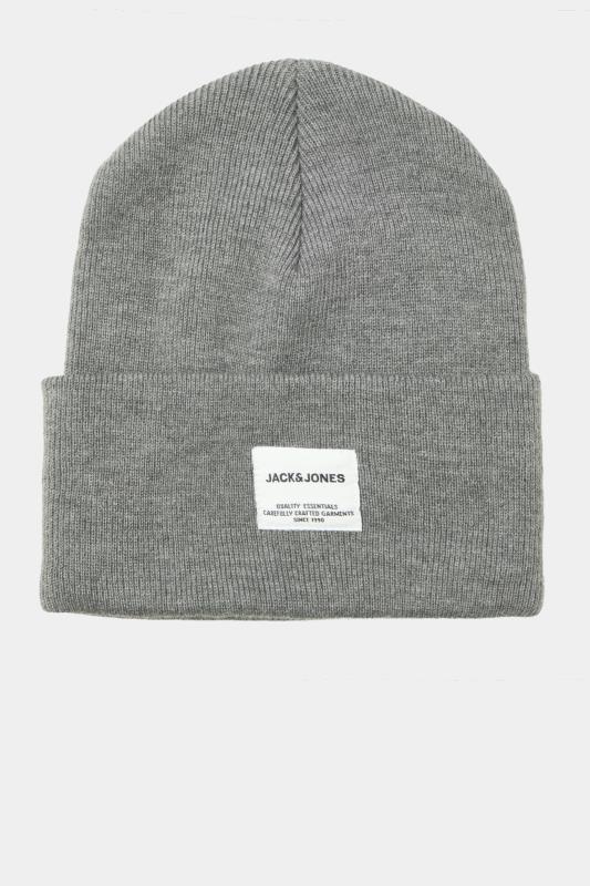 JACK & JONES Grey Patch Beanie | BadRhino 1