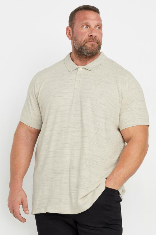 BadRhino Big & Tall Cream Marl Polo Shirt | BadRhino 2