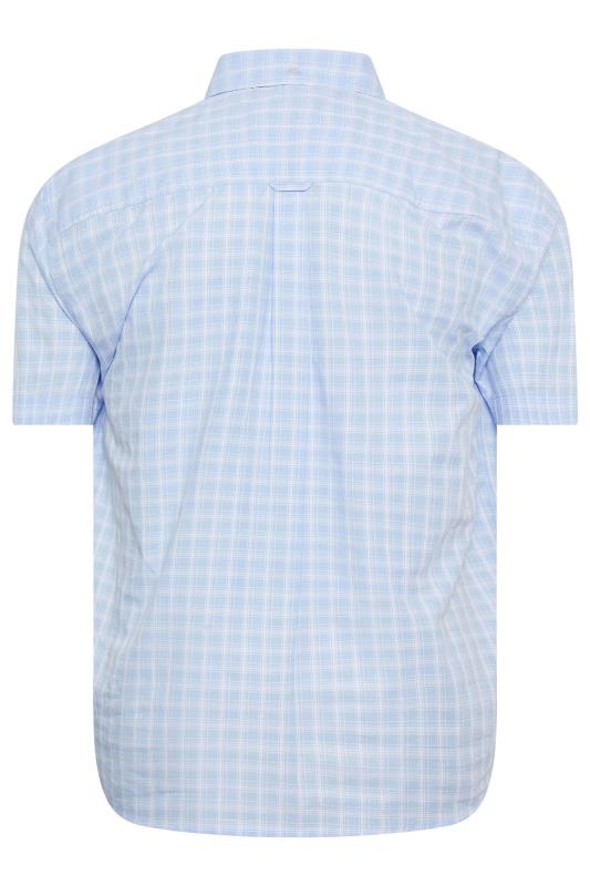 BadRhino Big & Tall Blue Short Sleeve Checked Shirt | BadRhino 5