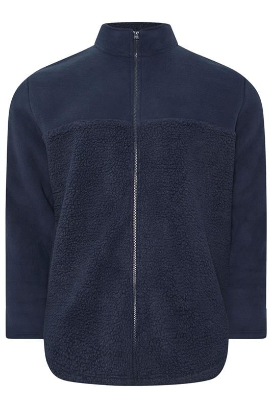 BadRhino Big & Tall Navy Blue Borg Fleece Jacket | BadRhino 1