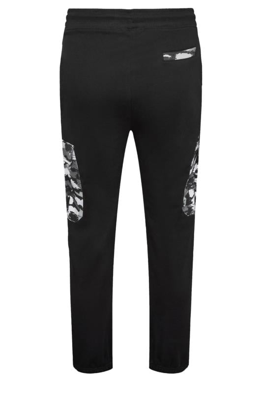 BadRhino Big & Tall Black Camo Detail Cargo Joggers | BadRhino 5