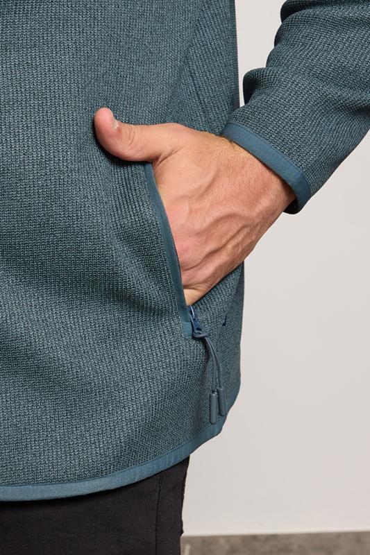 BadRhino Big & Tall Stormy Blue Full Zip Textured Sweatshirt | BadRhino 4
