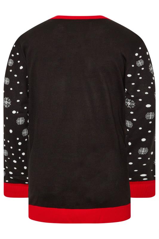 KAM Big & Tall Black Bulldog Santa Christmas Jumper | BadRhino 2