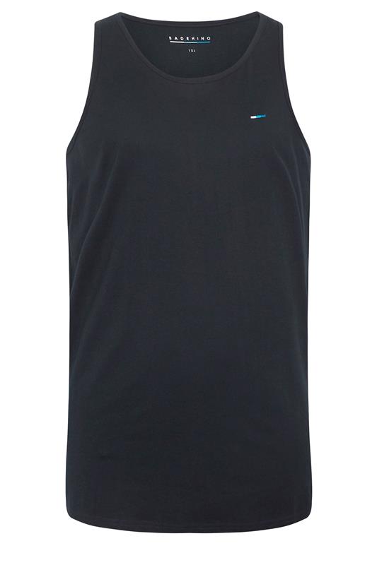 BadRhino Big & Tall Navy Blue Extra Long Plain Vest Top | BadRhino 5
