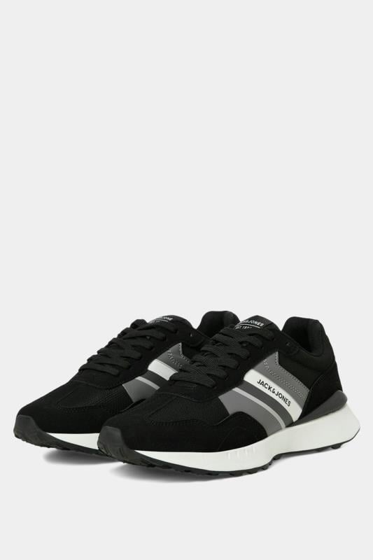 JACK & JONES Black & Grey Side Panel Trainers | BadRhino 1