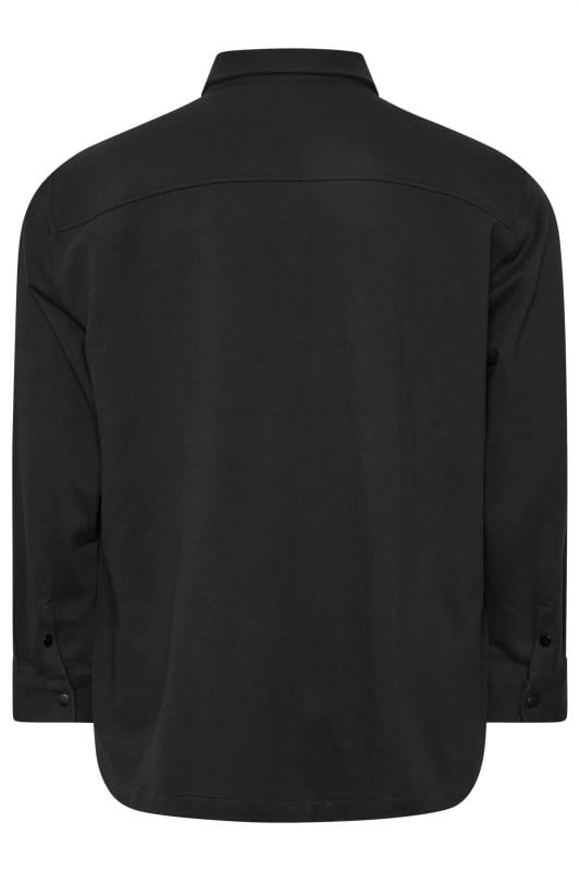 BadRhino Big & Tall Black Textured Jersey Shacket | BadRhino 5