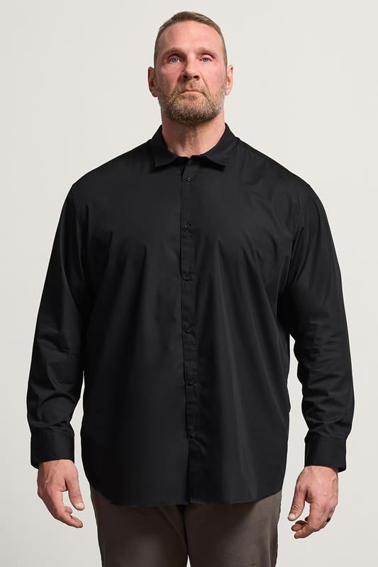 JACK & JONES Big & Tall Black Long Sleeve Shirt