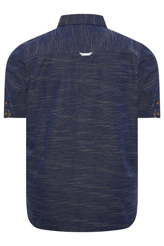 D555 Big & Tall Navy Blue Textured Shirt | BadRhino 4