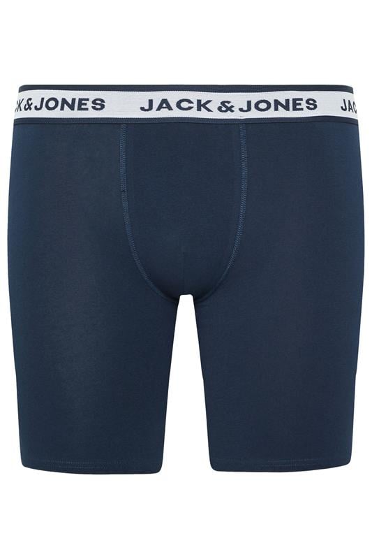 JACK & JONES Big & Tall 3 Pack White/Grey/Navy Blue Boxers | BadRhino 2
