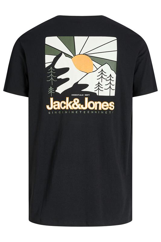 JACK & JONES Big & Tall Black Crew Neck Graphic T-Shirt 2