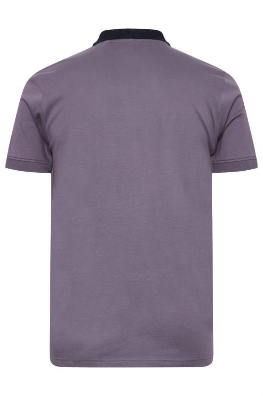 BadRhino Big & Tall Purple Jacquard Polo Shirt | BadRhino 4