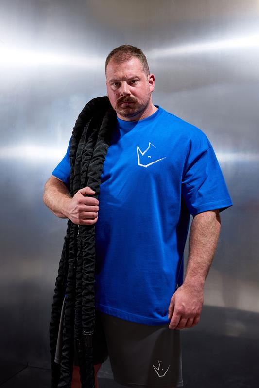  IronRhino Big & Tall Cobalt Blue Old English Logo T-Shirt