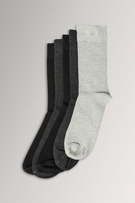  BadRhino Grey & Black 5 Pack Socks
