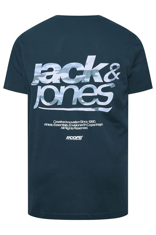 JACK & JONES Big & Tall 2 Pack Navy Blue & Off-White Graphic | BadRhino 10