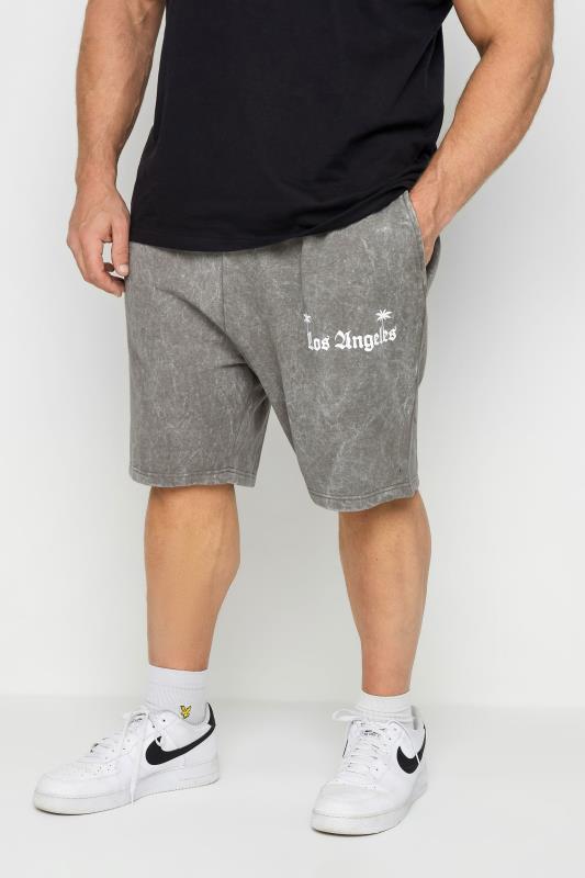 Men's  BadRhino Big & Tall Grey Acid Wash 'Los Angeles' Cargo Shorts