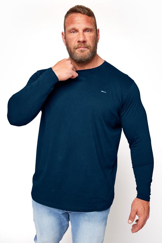 Men's Casual / Every Day BadRhino Big & Tall Navy Blue Core Long Sleeve T-Shirt